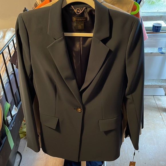 Donna Karan NY, grey-navy suit jacket. Never worn, tags on. Smoke free home. - Picture 2 of 5
